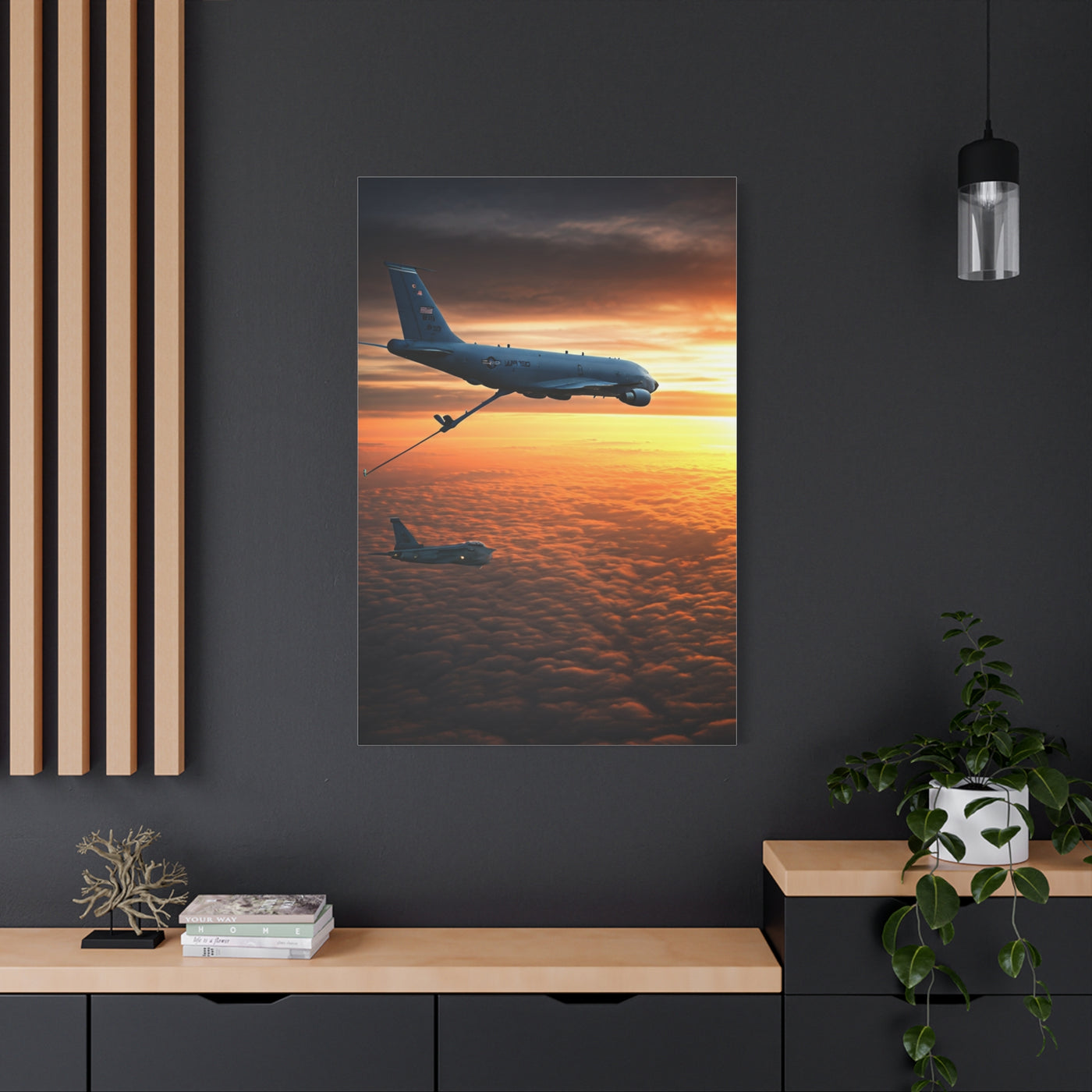 Sunset Passenger Jet Horizon Wall Art & Canvas Prints
