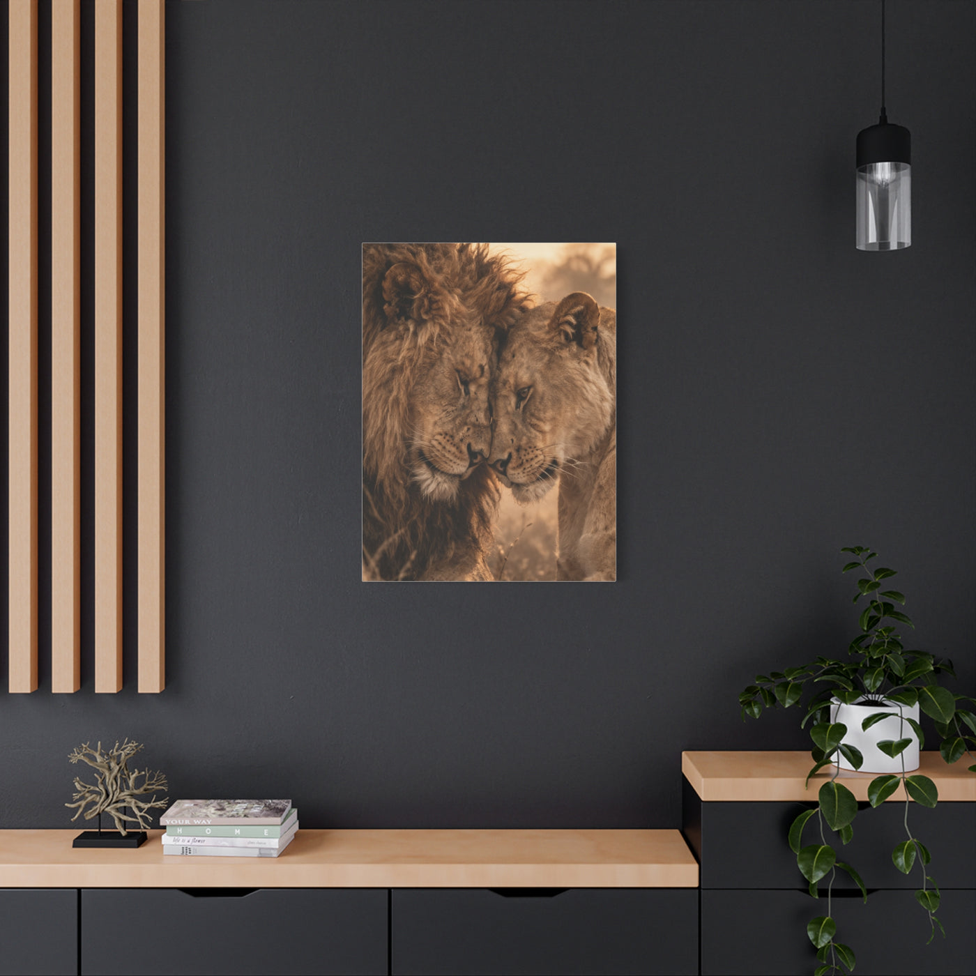 Lion and Lioness Intimate Bond Wall Art & Canvas Print