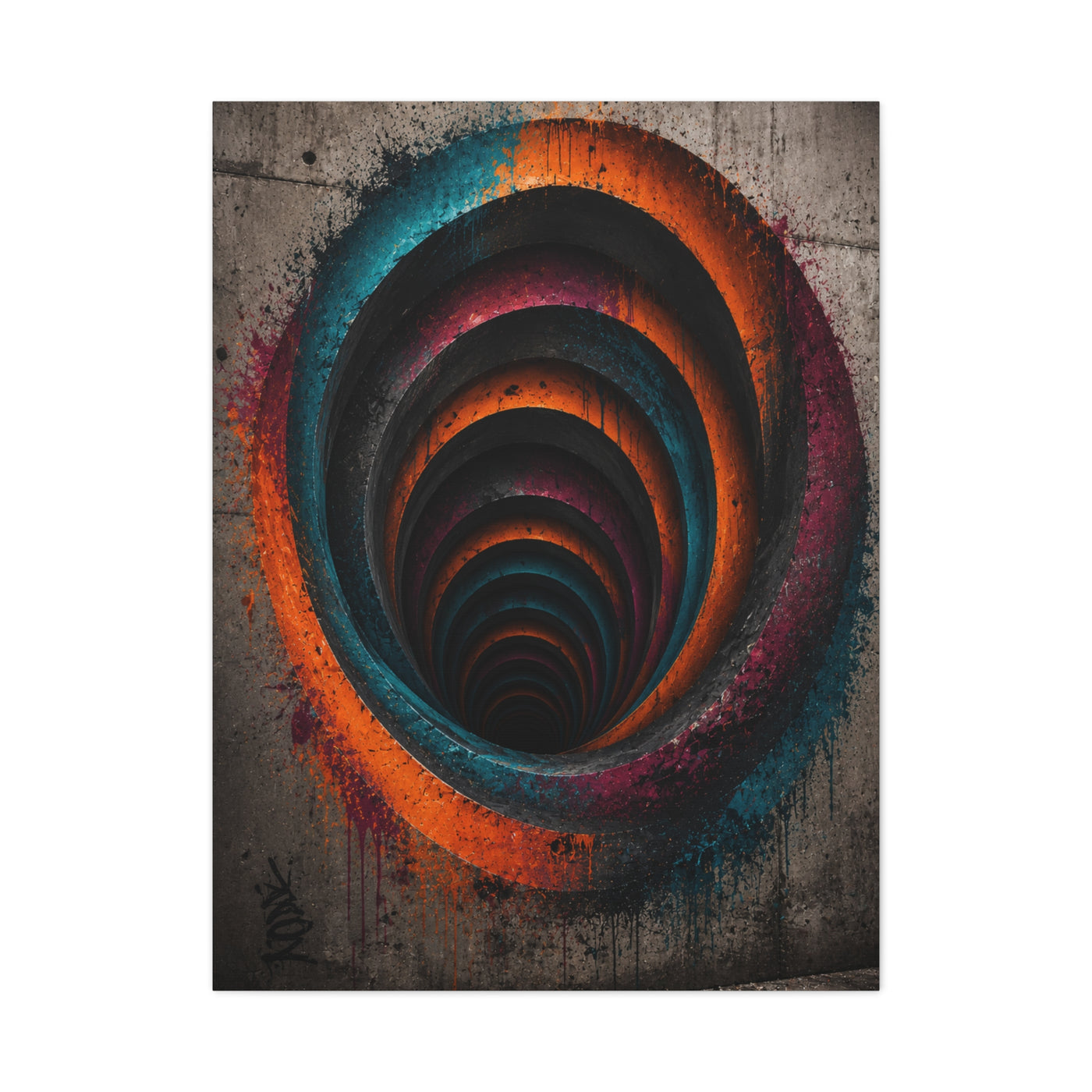 Urban Vortex Graffiti Tunnel Street Wall Art & Canvas Print