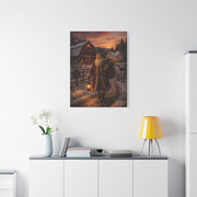 Rustic Farmhouse Santa at Dusk Wall Art & Canvas Print