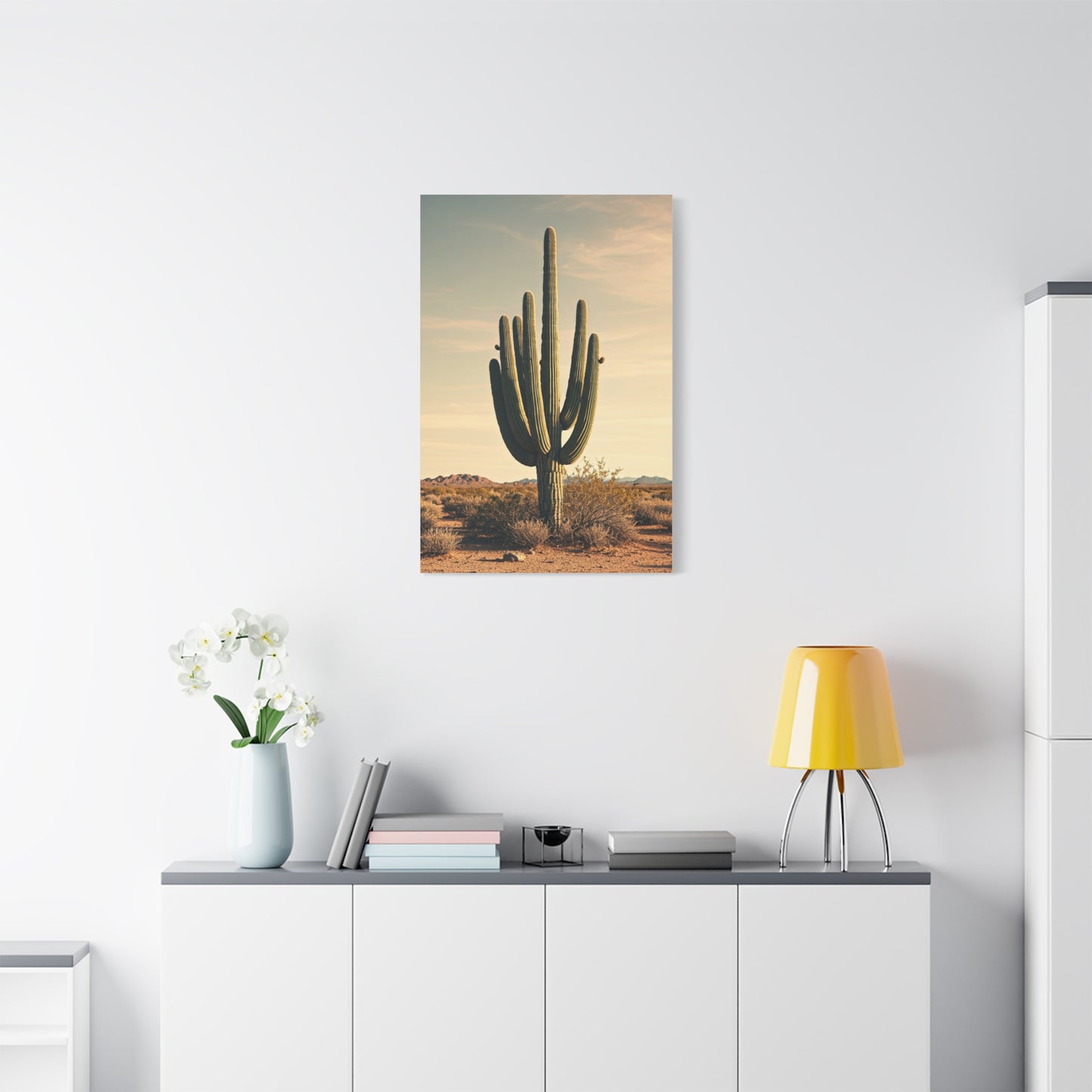 Golden Desert Saguaro Landscape Wall Art & Canvas Prints