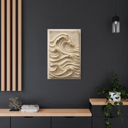 Ivory Minimal Wave Relief Texture Wall Art & Canvas Print