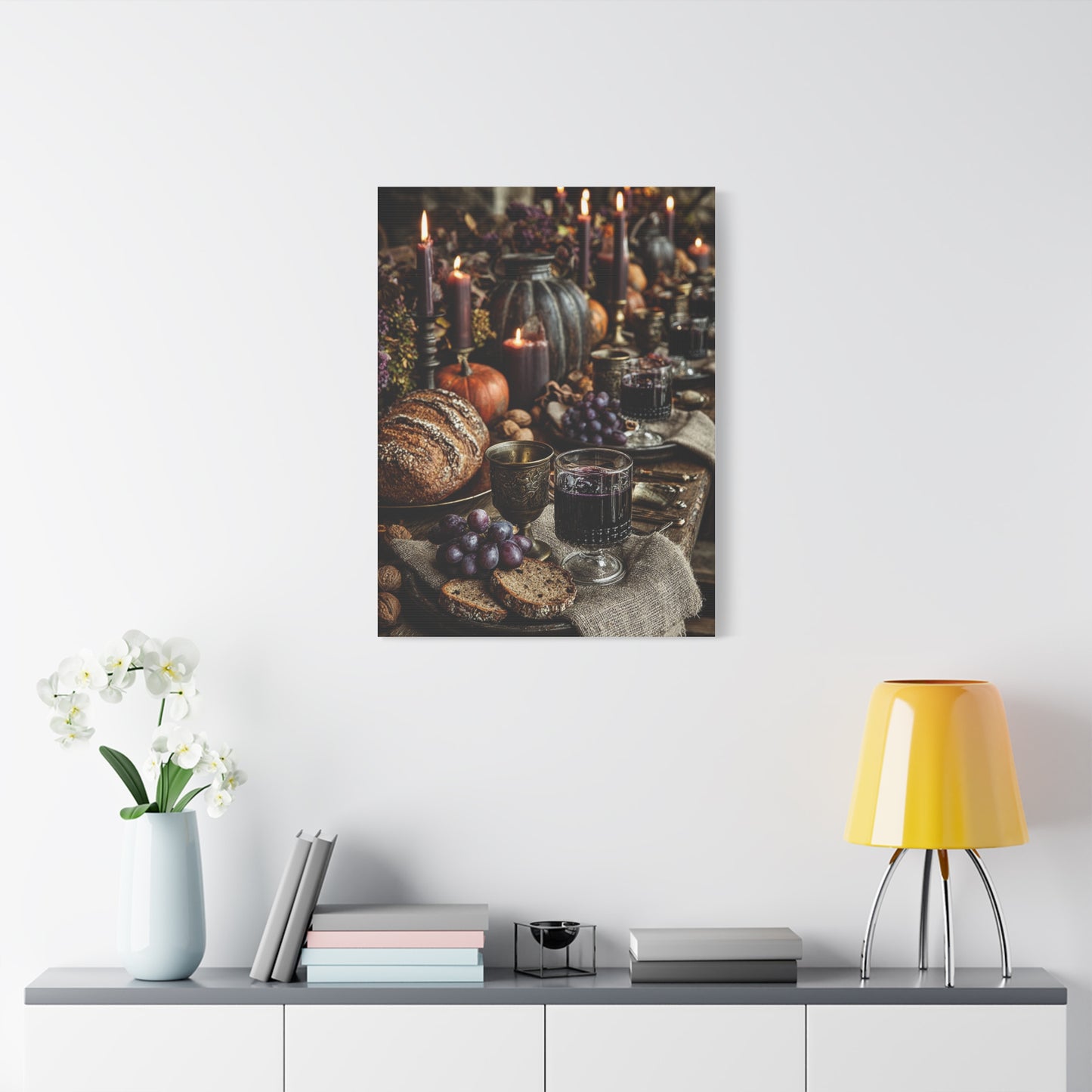 Autumn Harvest Feast Table Wall Art & Canvas Print