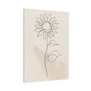 Minimal Line Art Sunflower Wall Art & Canvas Print