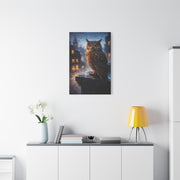 Urban Nocturne Owl Rooftop Wall Art & Canvas Print