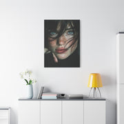 Wind-Swept Freckled Muse Portrait Wall Art & Canvas Print