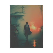 John Wick Foggy Street Walk Movie Poster Wall Art & Canvas Print