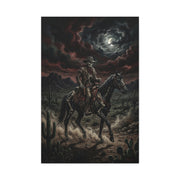 Moonlit Skeleton Rider Desert Journey Wall Art & Canvas Print