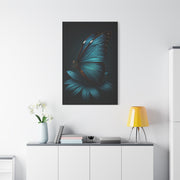 Blue Morpho Butterfly on Midnight Bloom Wall Art & Canvas Prints