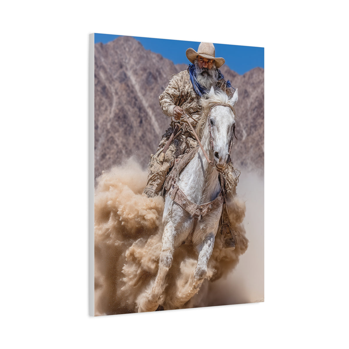 Dust Storm Cowboy Gallop Wall Art & Canvas Print