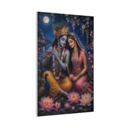 Radha and Krishna Moonlit Lotus Garden Wall Art & Canvas Print