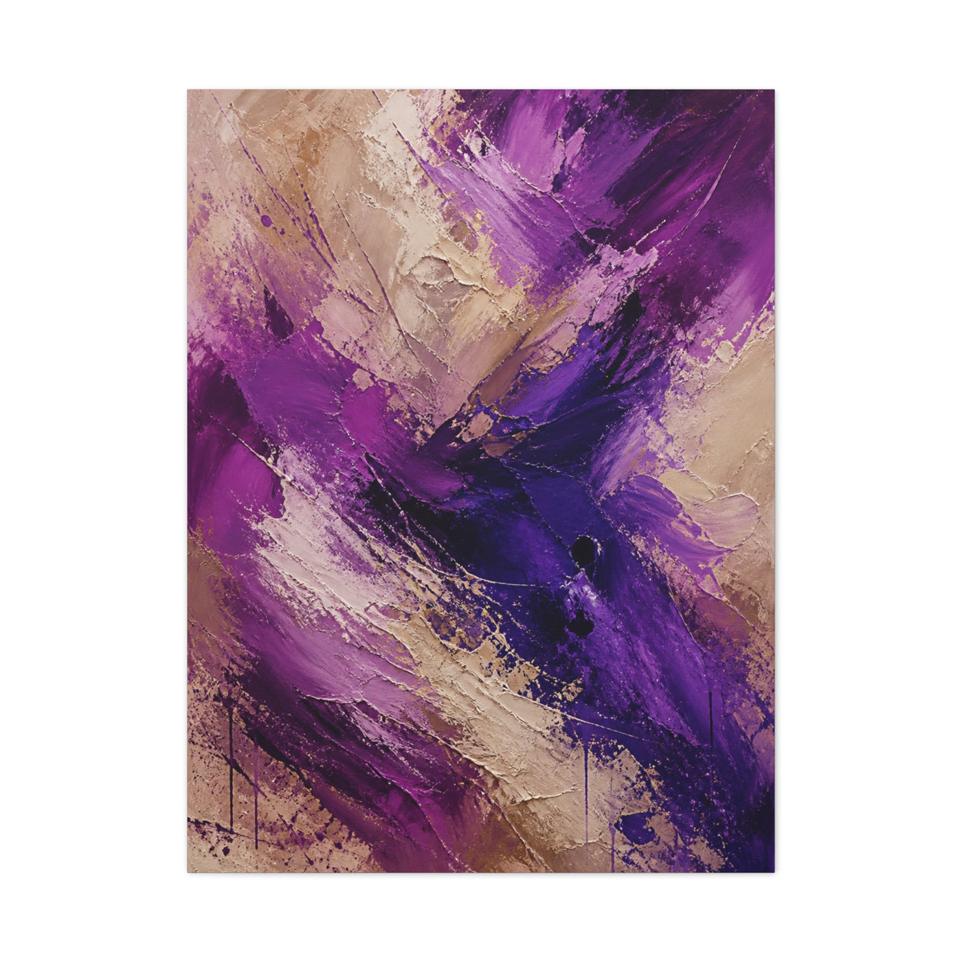 Purple Abstract Expressionist Texture Wall Art & Canvas Print
