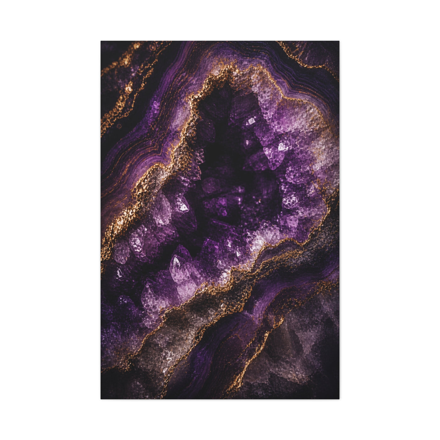 Amethyst Geode Crystal Abstraction Wall Art & Canvas Print