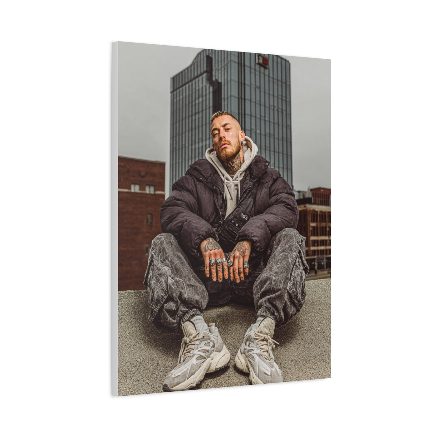 Urban Streetwear Rooftop Portrait Wall Art & Canvas Print