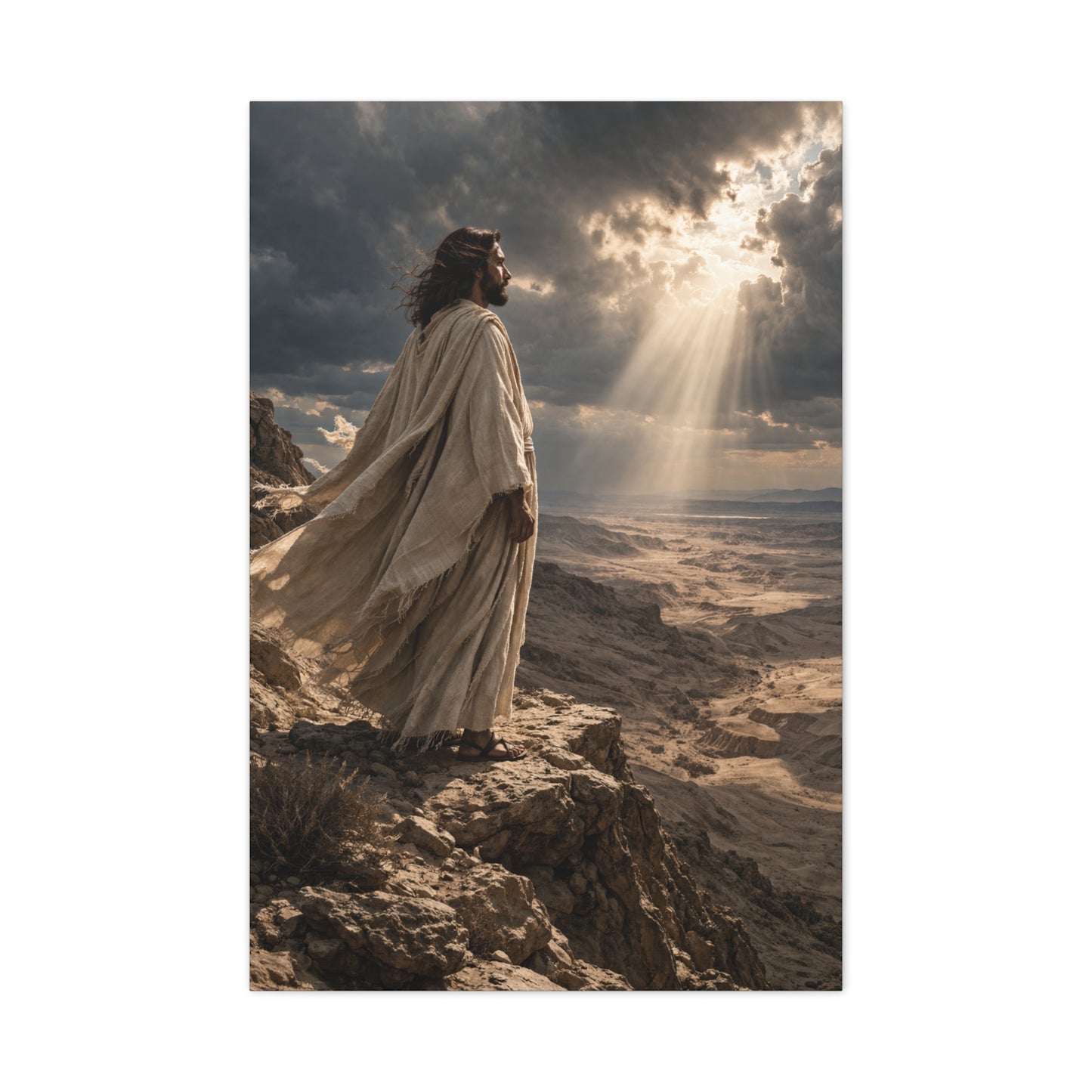 Christ Overlooking the Wilderness Light Wall Art & Canvas Print