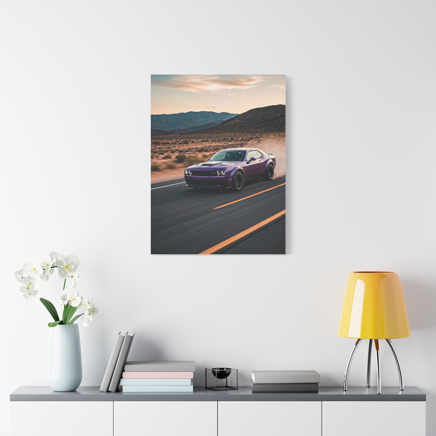 Dodge Challenger Canyon Road Power Run Wall Art & Canvas Prints