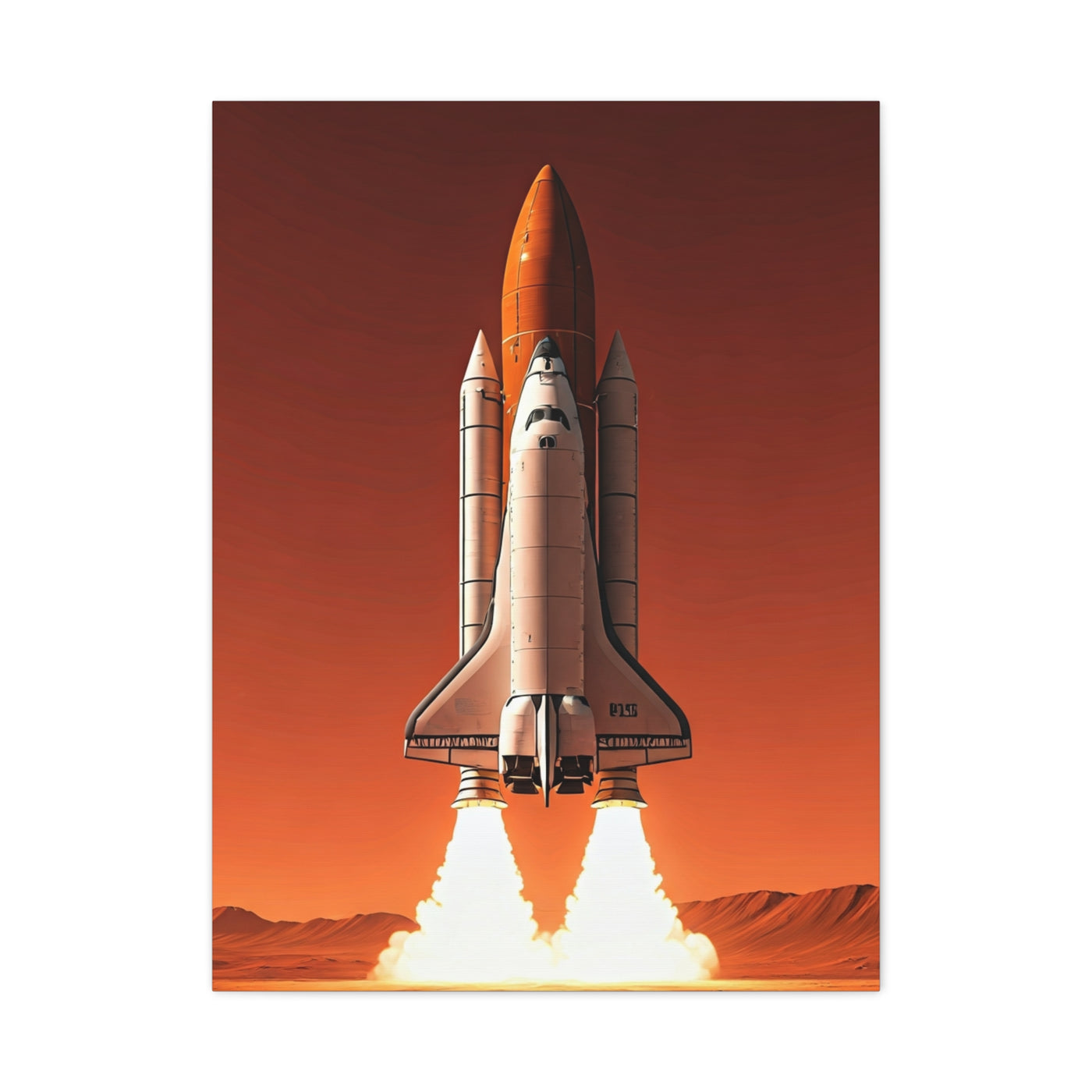 Red Sky Rocket Launch Wall Art & Canvas Prints