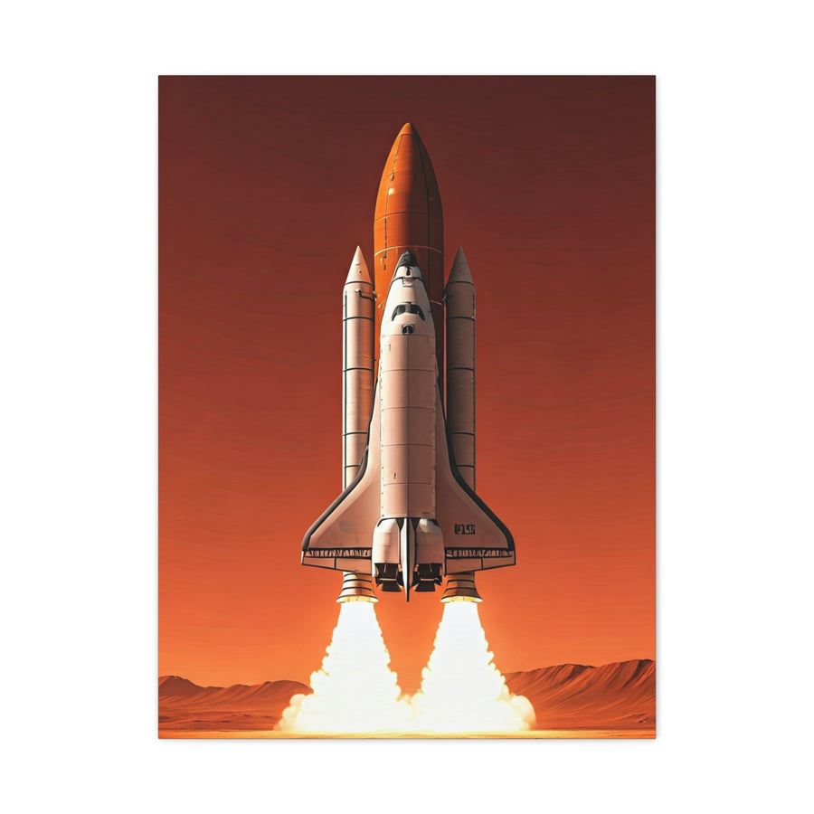 Red Sky Rocket Launch Wall Art & Canvas Prints