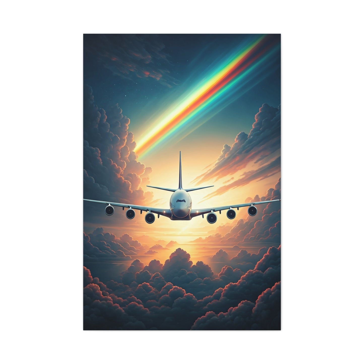Rainbow Sky Flight Horizon Wall Art & Canvas Prints