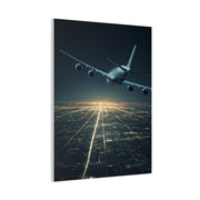 Night Runway Takeoff Journey Wall Art & Canvas Prints
