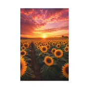 Golden Horizon Sunflower Field Wall Art & Canvas Print