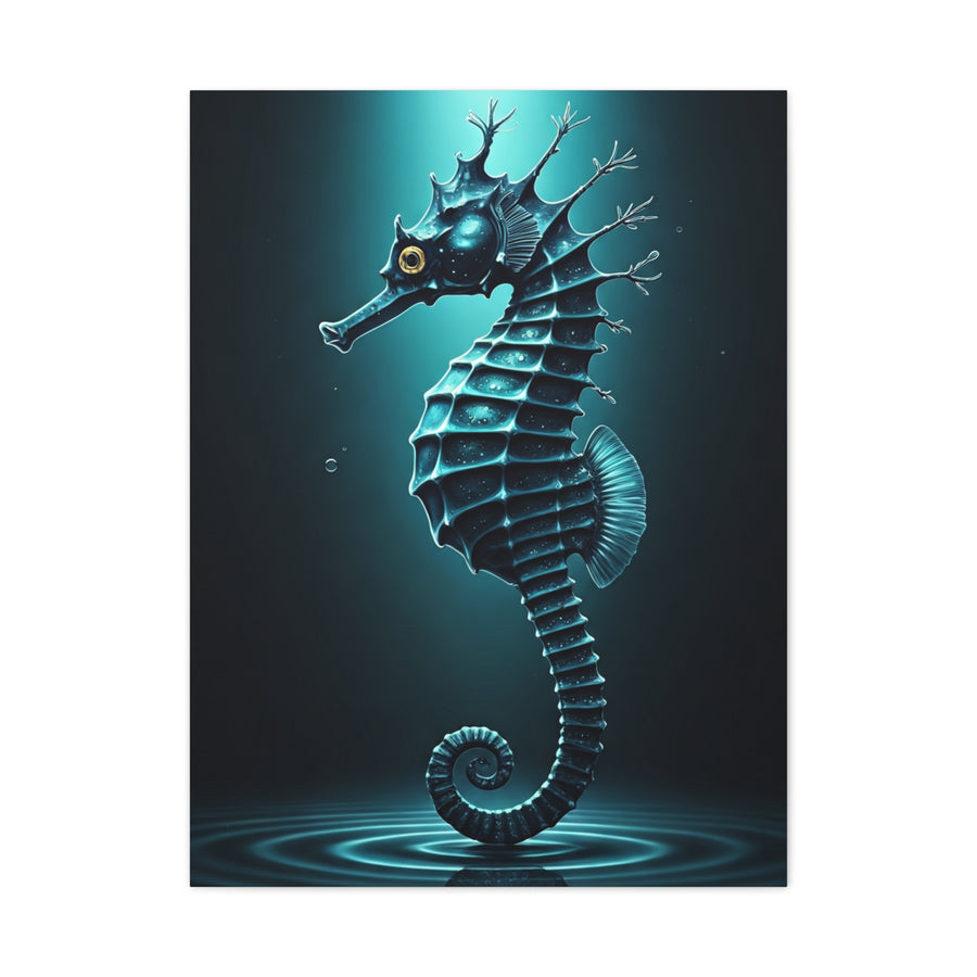 Seahorse in the Deep Blue Ocean Wall Art & Canvas Prints