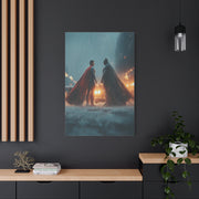 Batman vs Superman Rainy Gotham Clash Poster Wall Art & Canvas Print
