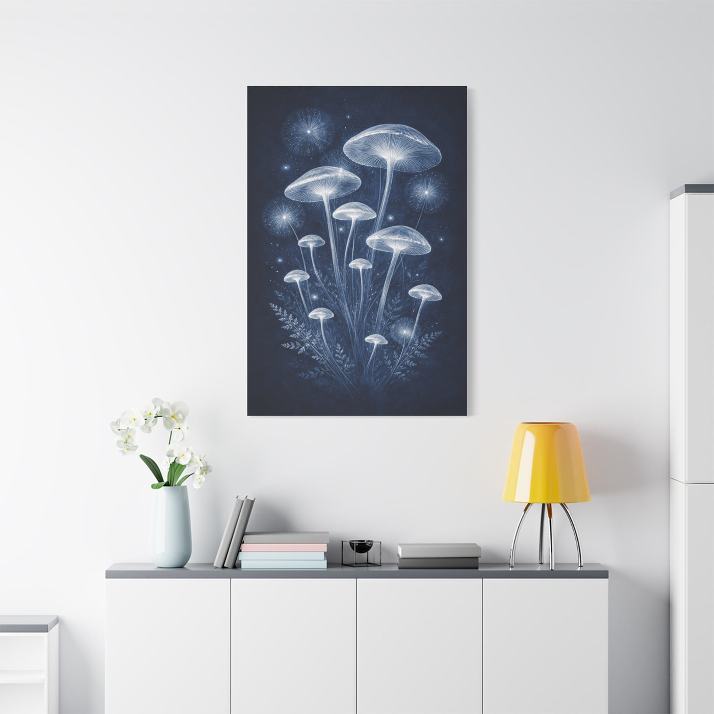Luminous Blue Herbarium Cyanotype Wall Art & Canvas Print