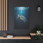 Sea Turtle Beneath Ocean Light Wall Art & Canvas Prints