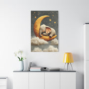 Baby Elephant Moon Dream Wall Art & Canvas Print