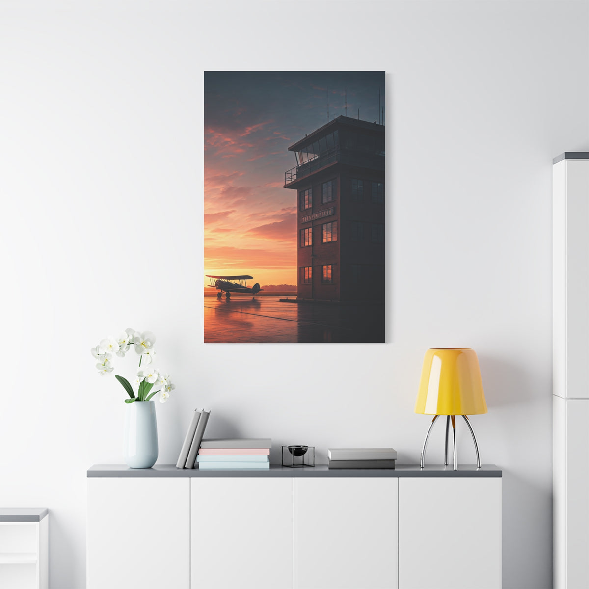 Sunset Airfield Tower Escape Wall Art & Canvas Prints