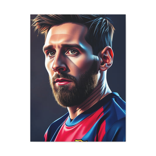 Lionel Messi Illustration Art Premium Canvas 17 Wall Art & Canvas Print