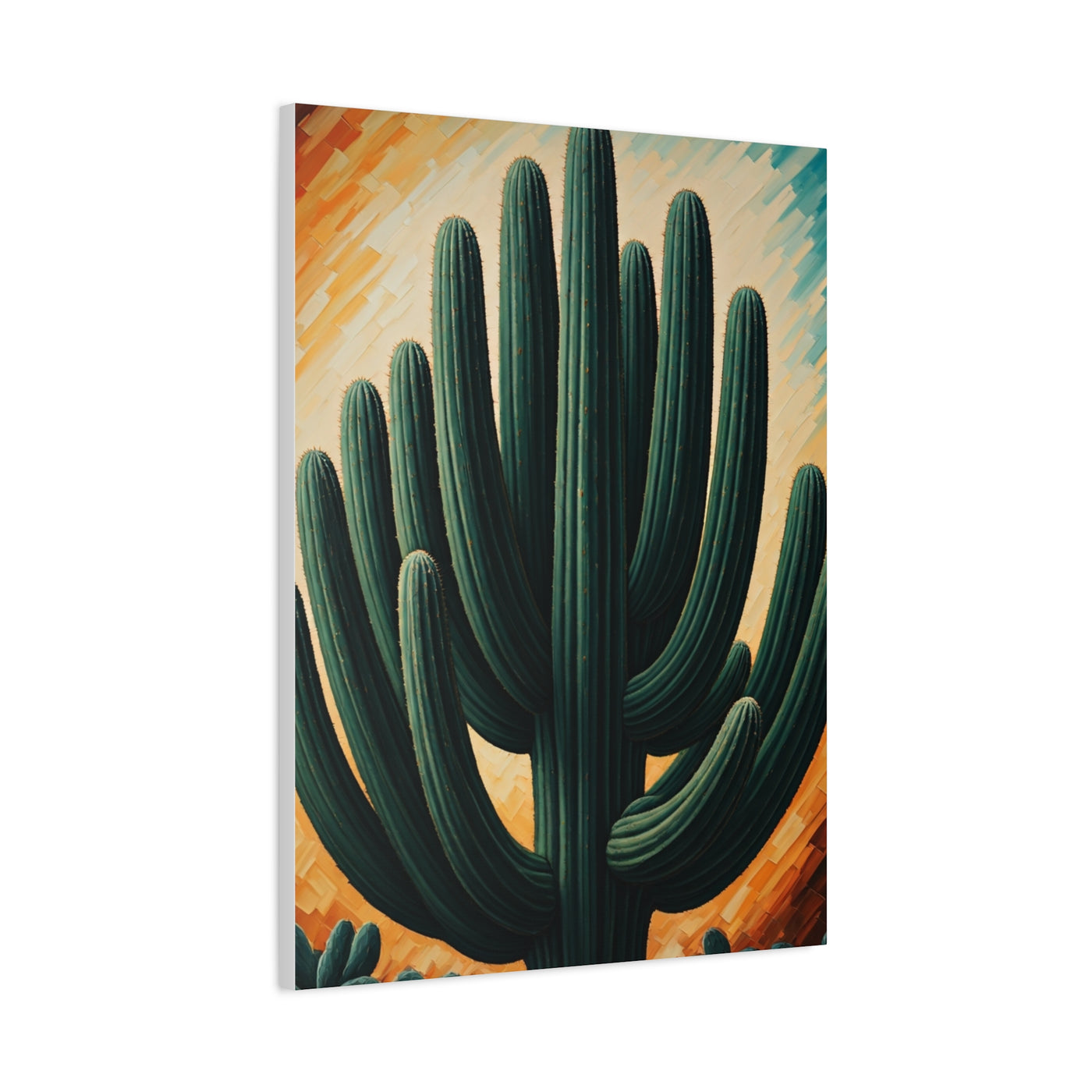 Textured Desert Saguaro Illustration Wall Art & Canvas Prints