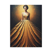 Golden Radiance Gown Portrait Wall Art & Canvas Print