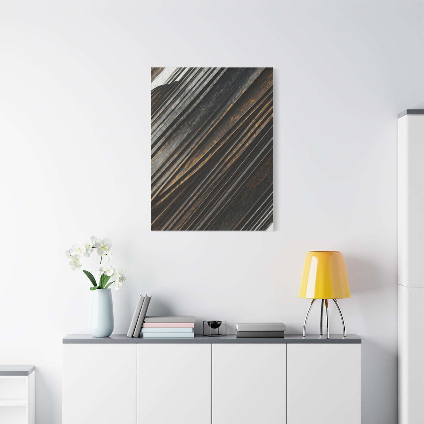 Dark Diagonal Texture Abstract Wall Art & Canvas Prints