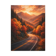 Autumn Mountain Road Landscape Wall Art & Canvas Print