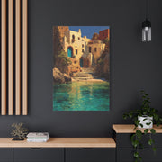 Mediterranean Coastal Village Wall Art & Canvas Print