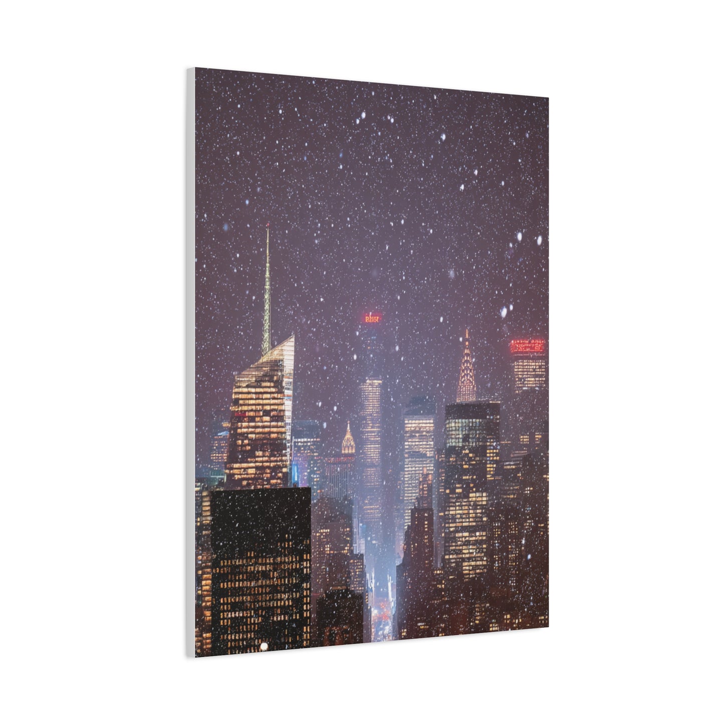 New York Winter Snowfall Skyline Wall Art & Canvas Print