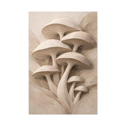 Minimalist Plaster Mushroom Relief Wall Art & Canvas Print