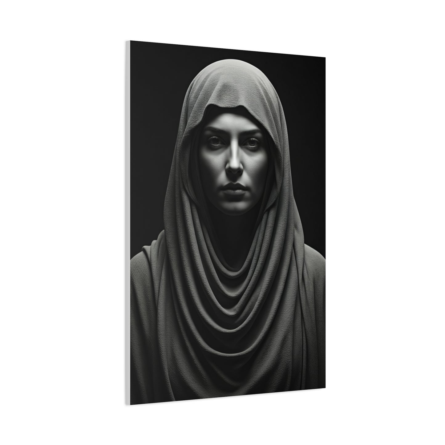 Veiled Serenity Black & White Portrait Wall Art & Canvas Prints