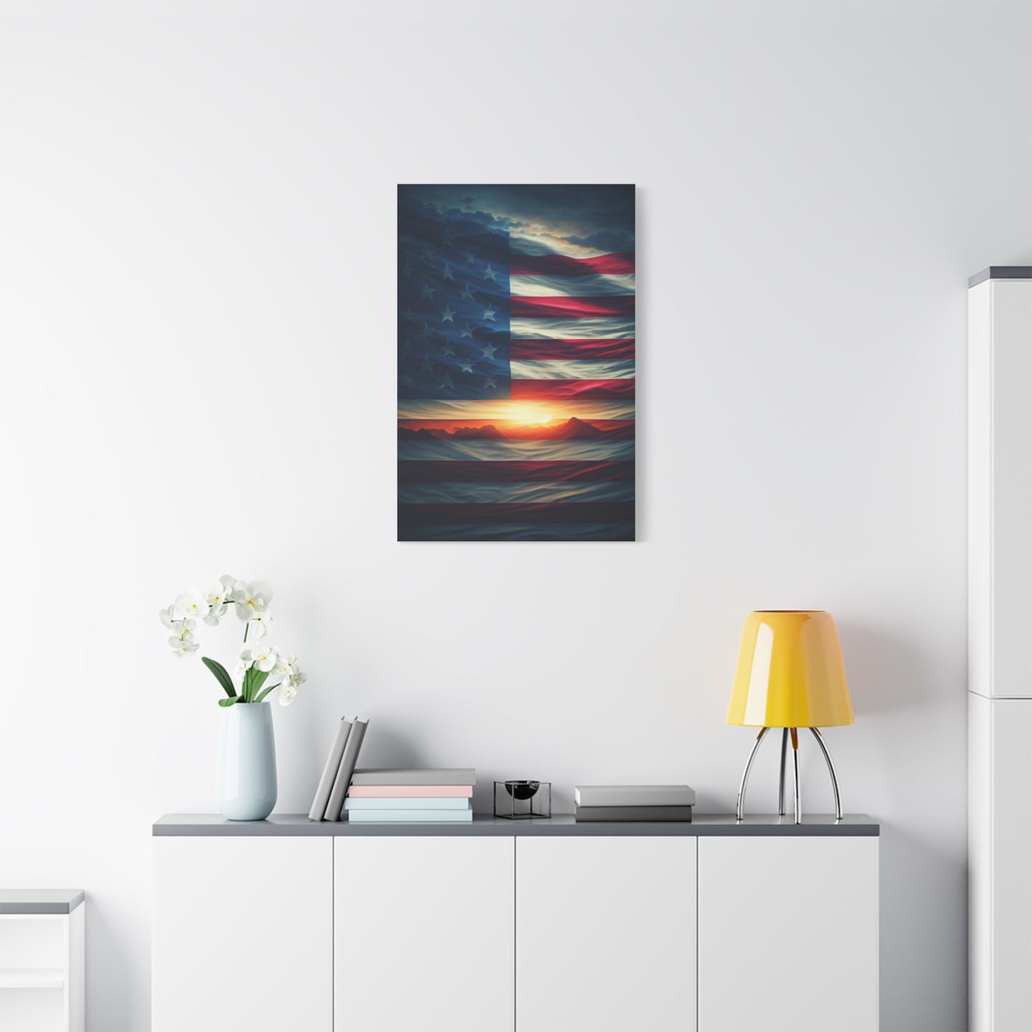 Stars and Stripes Dawn Reflection Wall Art & Canvas Prints
