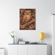 Hand-Carved Owl Family Wood Relief Wall Art & Canvas Print