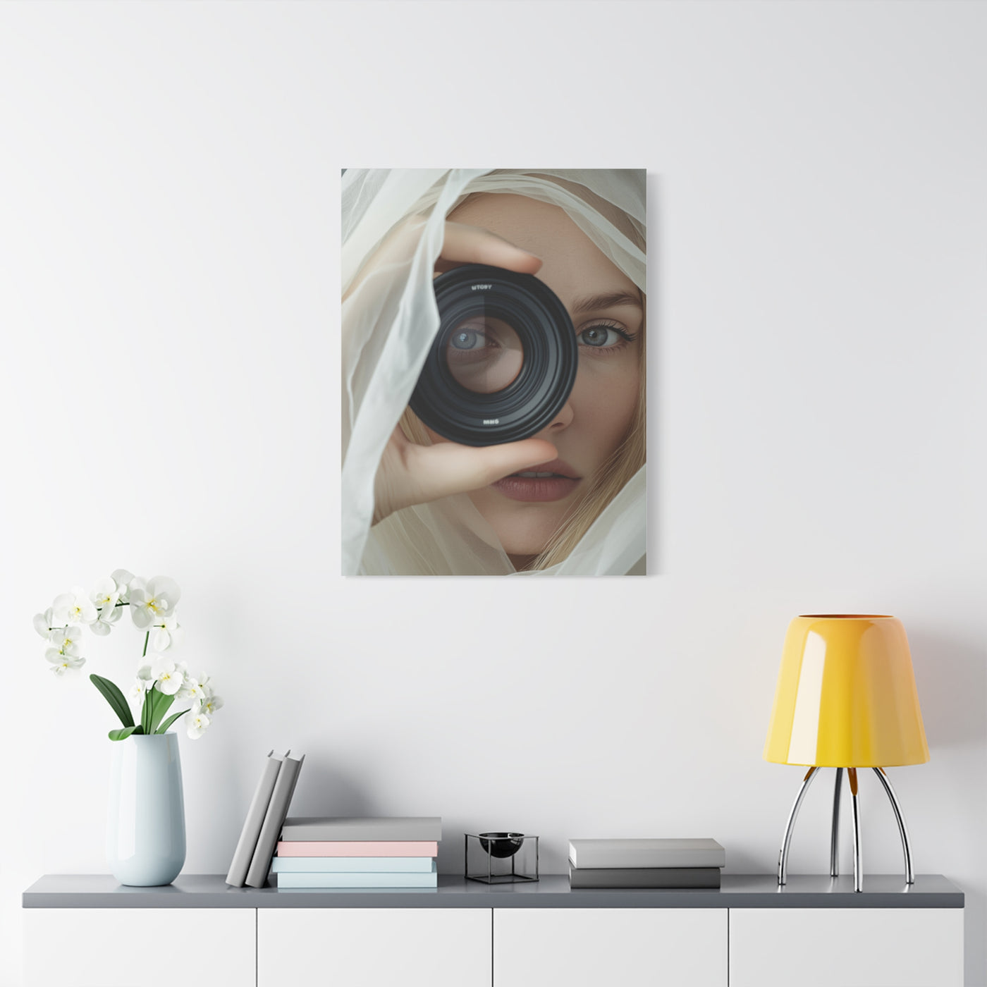 Surreal Lens Portrait Veiled Muse Wall Art & Canvas Print