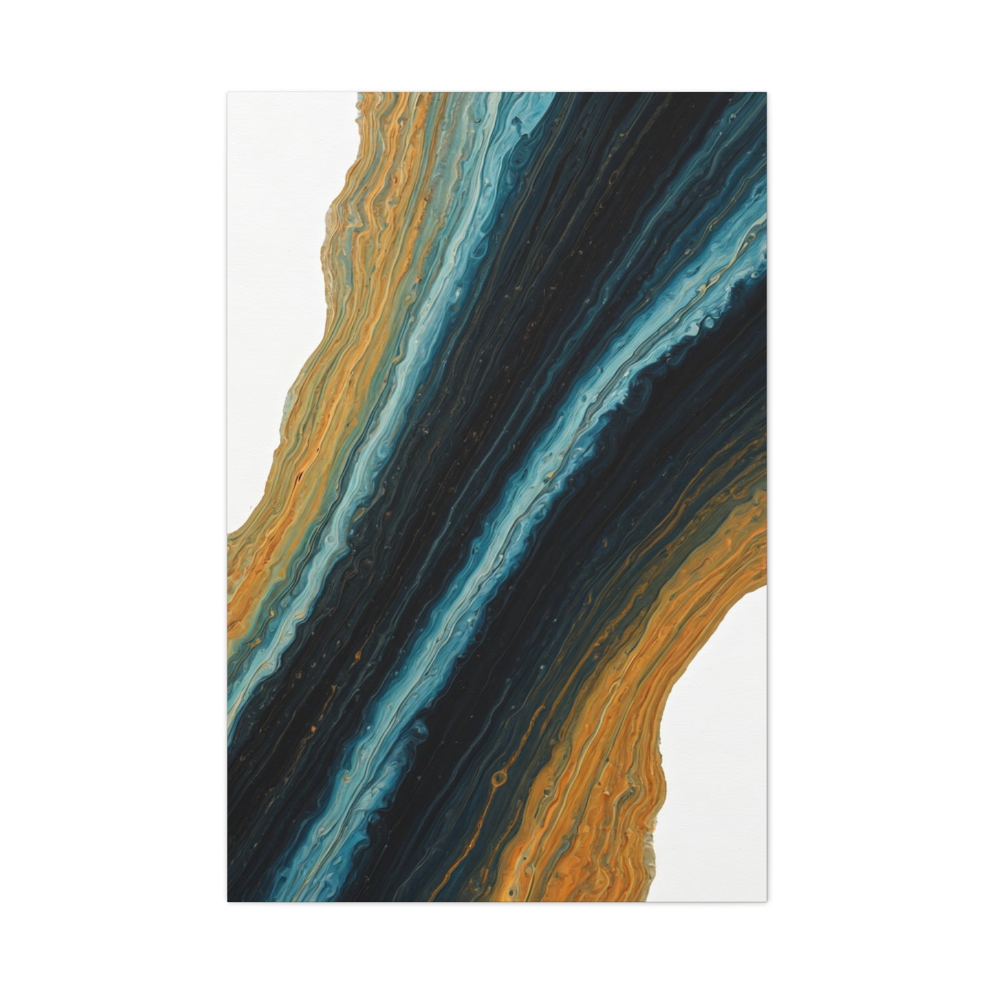 Blue and Gold Stone Flow Abstract Wall Art & Canvas Prints