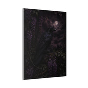 Raven in Wisteria Moonlit Scene Wall Art & Canvas Print