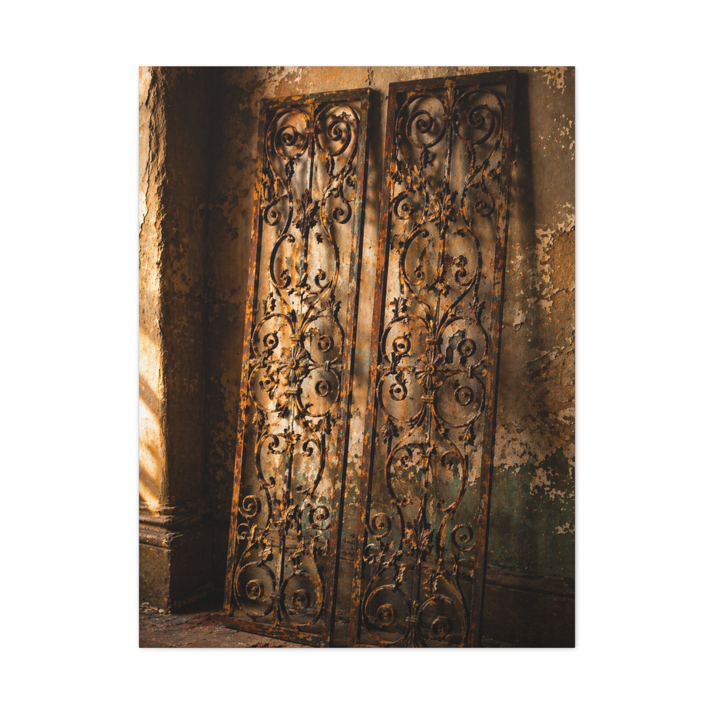 Wrought Iron Shutter Study Wall Art & Canvas Print