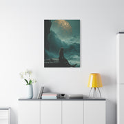 Golden Moon Ocean Silhouette Wall Art & Canvas Print