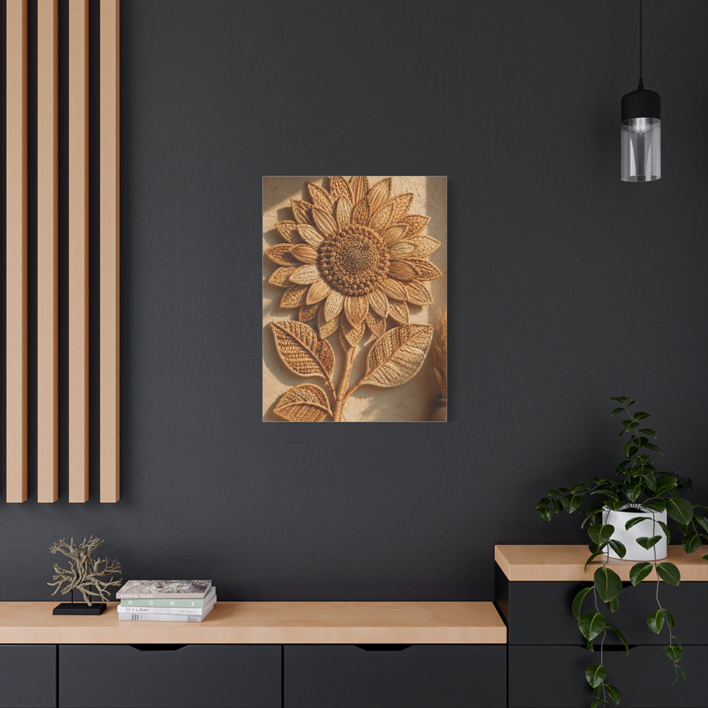 Artisan Woven Sunflower Relief Wall Art & Canvas Print