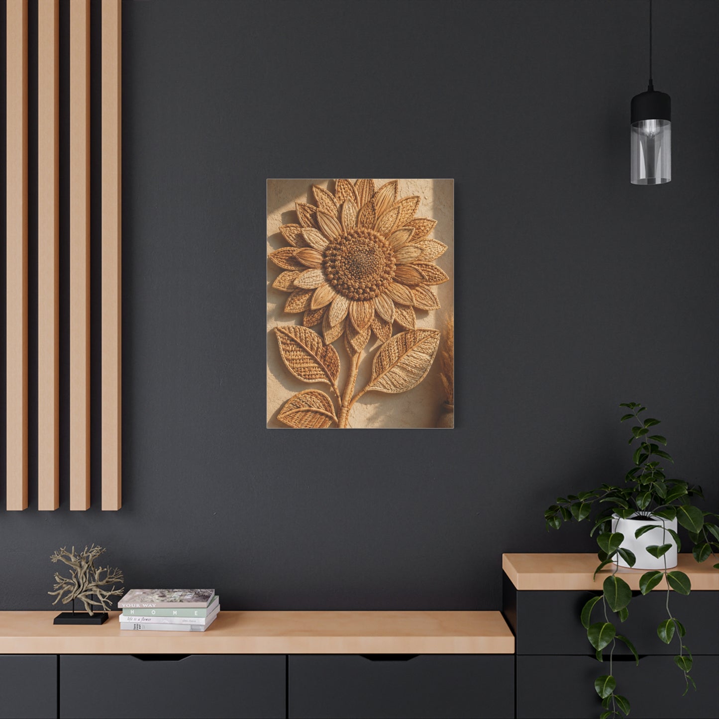 Artisan Woven Sunflower Relief Wall Art & Canvas Print