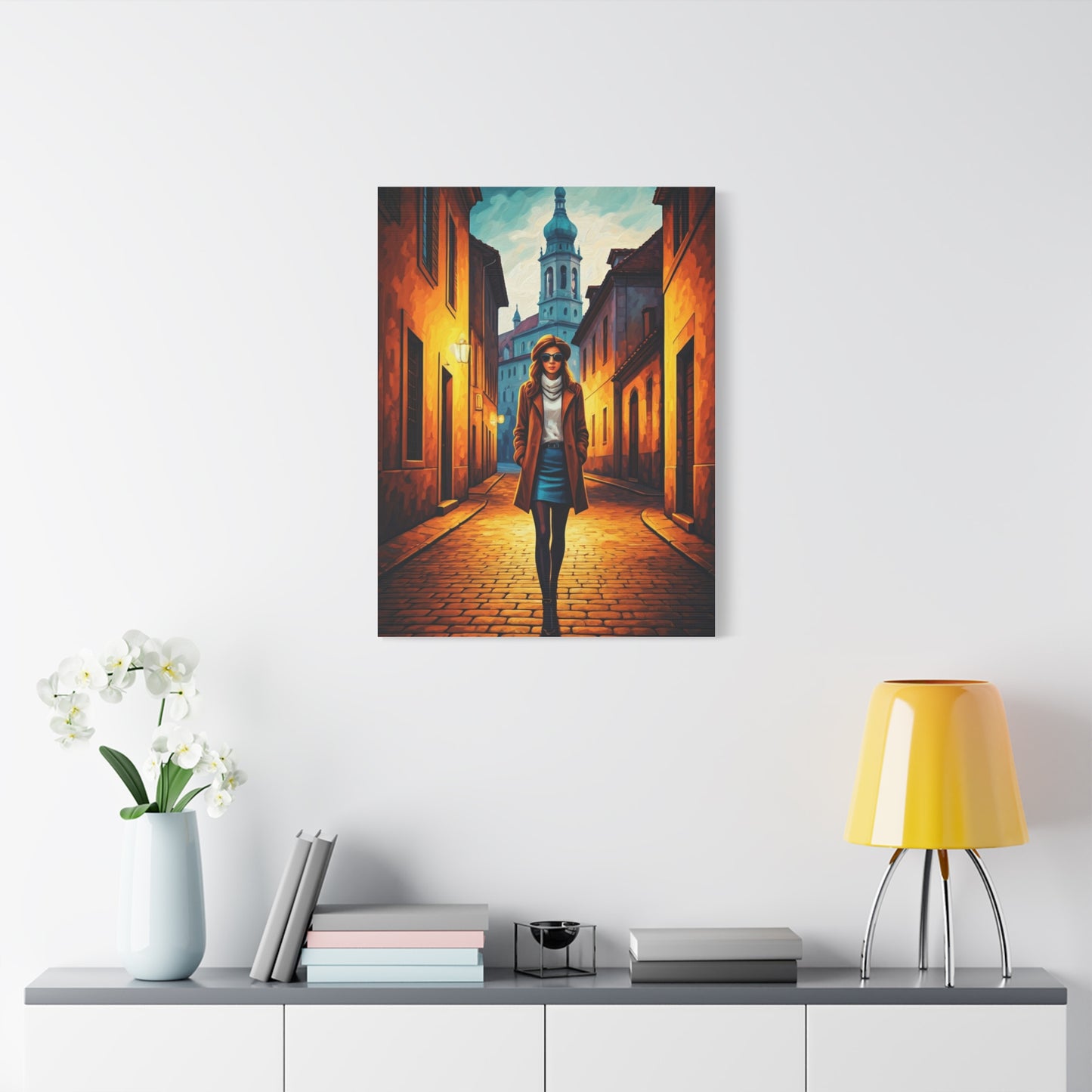 Twilight Alley Stroll Wall Art & Canvas Print
